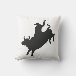 Rodeo Bull Ride silhouette Kudde