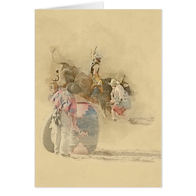rodeo Bull rider Hälsningskort (Framsidan)