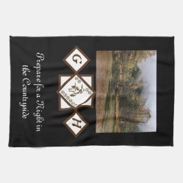 Rodeo Bull Rider och Longhorn Monogram Photo Kökshandduk