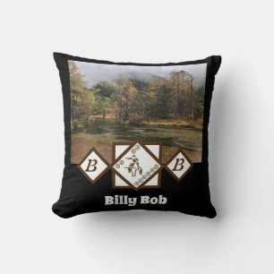 Rodeo Bull Rider och Longhorn Monogram Photo Kudde