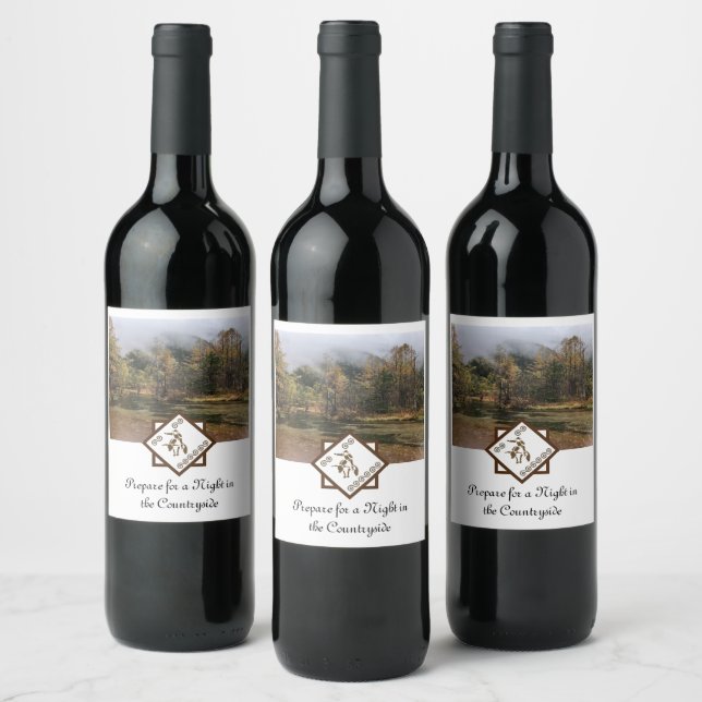 Rodeo Bull Rider och Longhorn w Photo Vinflaska Etikett (Flaskor)