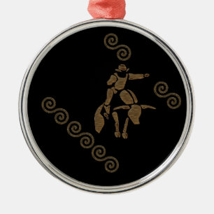 Rodeo Bull Rider på Longhorn Julgransprydnad Metall