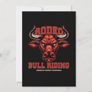 Rodeo Bull Riding Cowboy Westernare Land Gift Inbjudningar