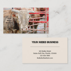 Rodeo Bull Rustic Land Western Visitkort