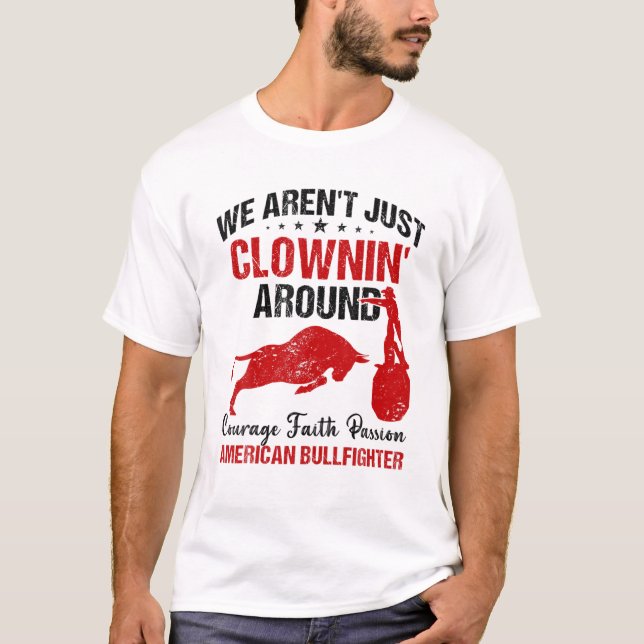 Rodeo Clown Bull Riding Bullfighter Barrelman Souv T Shirt (Framsida)