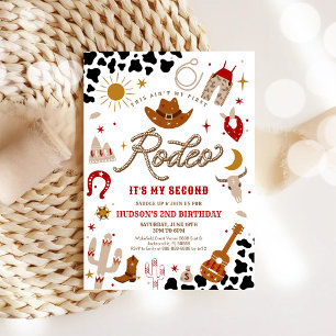 Rodeo Cowboy 2-års Födelsedagsinbjudan Inbjudningar