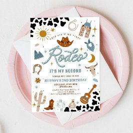 Rodeo Cowboy 2nd Birthday Invitation Inbjudningar