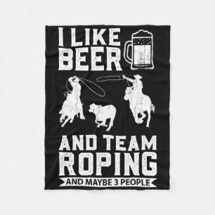 Rodeo Cowboy Barrel Tävla Team Roping Horseback R Fleecefilt