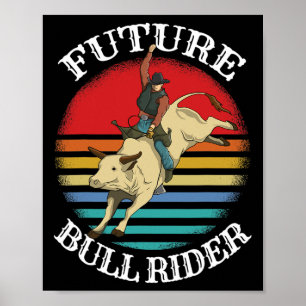 Rodeo Cowboy Cowgirl Barrel Tävla Roping Horsebac Poster