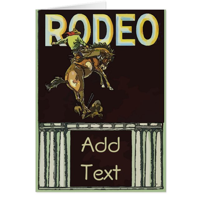 Rodeo Cowboy Hälsningskort (Framsidan)