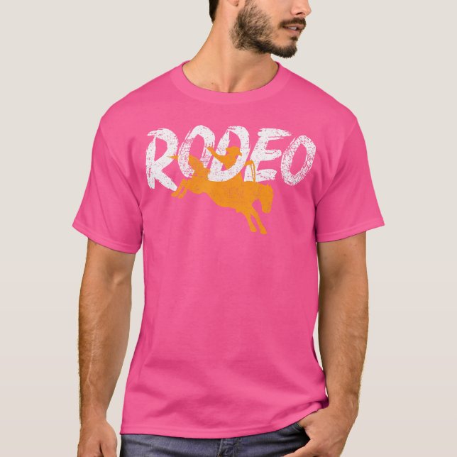 Rodeo Cowboy Häst Ridning Western T Shirt (Framsida)