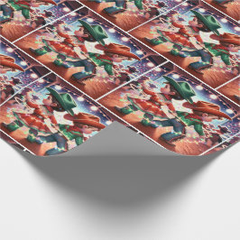 Rodeo Cowboy Kids Twirling jul Ljus Presentpapper