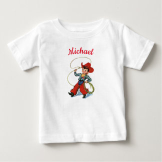 Rodeo cowboy med lassorep personlig namn t shirt