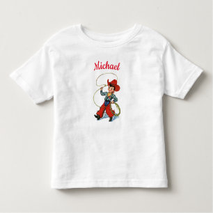 Rodeo cowboy med lassorep personlig namn t shirt