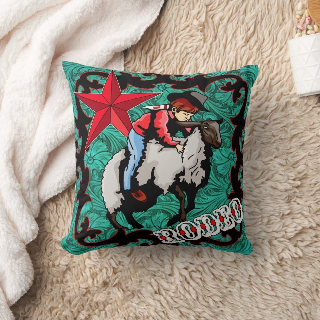 Rodeo Cowboy Mutton Bustin’ Dekorativ kudde (Filt)