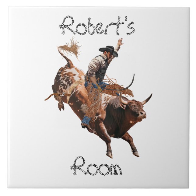 Rodeo Cowboy Rum  Kakelplatta (Framsidan)