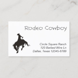 Rodeo Cowboy Silhuett Visitkort