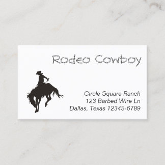Rodeo Cowboy Silhuett Visitkort