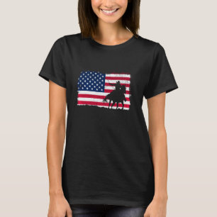 Rodeo Cowboy Western Country Bronc USA flag 4 juli T Shirt