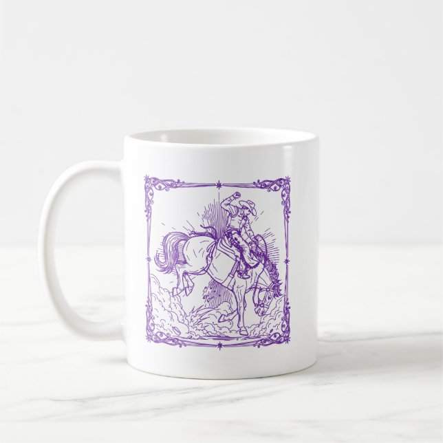 Rodeo Cowboy Westernridning Kaffemugg (Vänster)