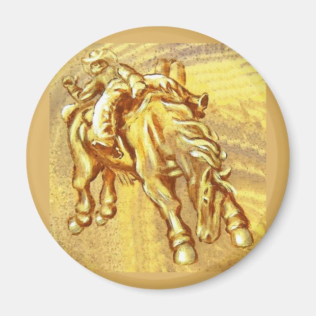 Rodeo Cowboydetalj från min Dream-målnings-magnet Magnet (Framsidan)