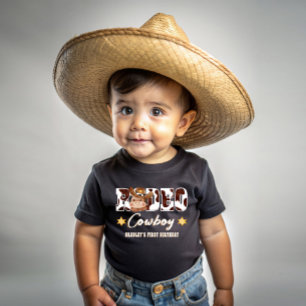 Rodeo Cowboyko mönster 1:a födelsedagsmatchning T Shirt