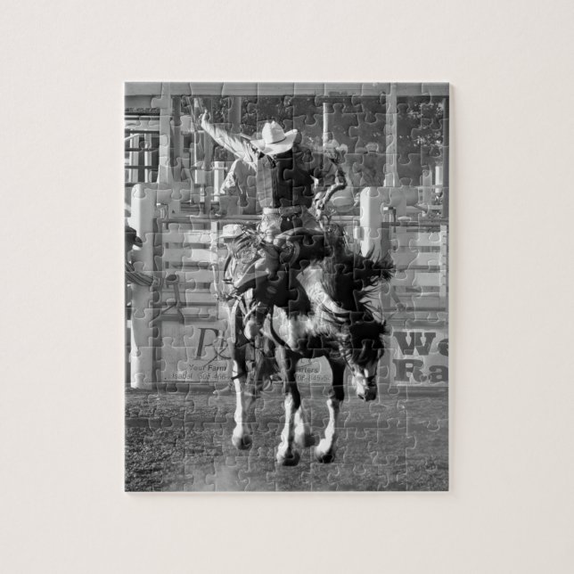 Rodeo Cowboys Bucking Horse 8 sekunder till poäng Pussel (Vertikal)