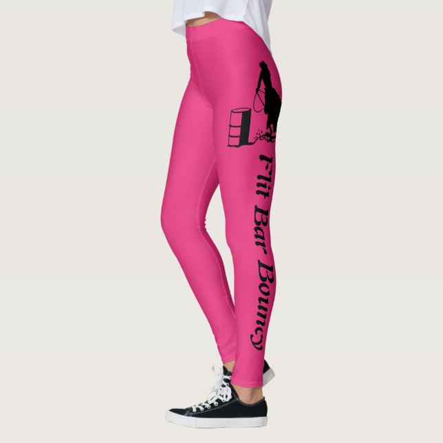 Rodeo Cowgirl Barrel Racer Anpassningsbar Horse Na Leggings (Vänster)