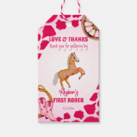 Rodeo cowgirl födelsedag rosa kon mönster pony