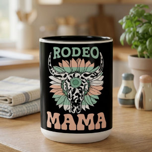 Rodeo Cowgirl Mamma Västerländsk unik Morondag Två-Tonad Mugg