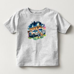 Rodeo Cowgirl Med Hästbil Och Släp T Shirt