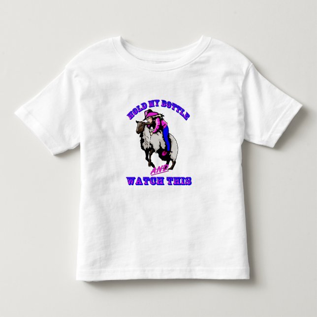 Rodeo Cowgirl Mutton Bustin’ Flaska bevaka detta Tee (Framsida)