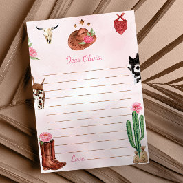 Rodeo Cowgirl Time Capsule Note-meddelandekort Tack Kort