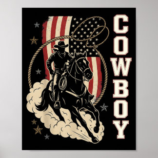Rodeo Daddy Cowboy Patriotisk Amerikansk Western F Poster