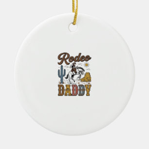 Rodeo Daddy Vintage Western Cowboy Shirtsdesign_1 Julgransprydnad Keramik