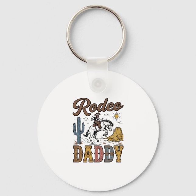 Rodeo Daddy Vintage Western Cowboy Shirtsdesign_1 Nyckelring (Framsida)