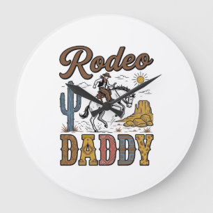 Rodeo Daddy Vintage Western Cowboy Shirtsdesign_1 Stor Klocka