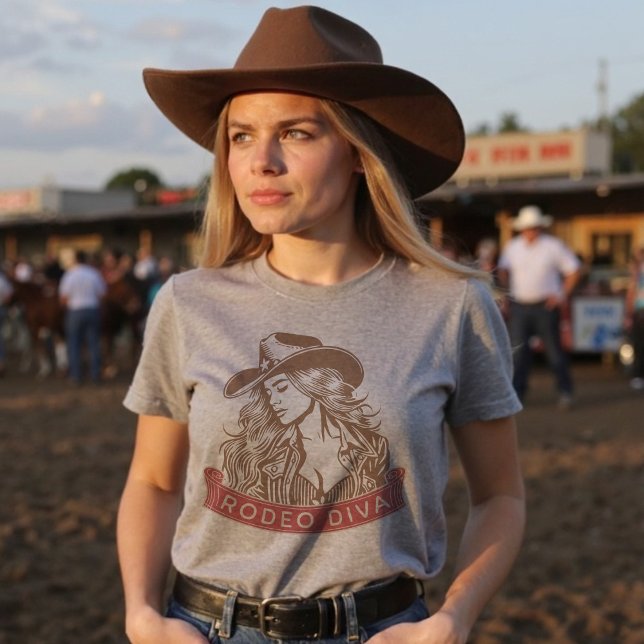 Rodeo Diva Trendig Cowgirl Western Graphic T Shirt (Rodeo Diva Trendy Cowgirl Western Graphic T-Shirt)