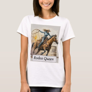 Rodeo Drottning Barrel Racing Cowgirl Akvarell T Shirt