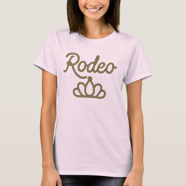 Rodeo Drottning Country Western Tiara Krona T Shirt (Framsida)
