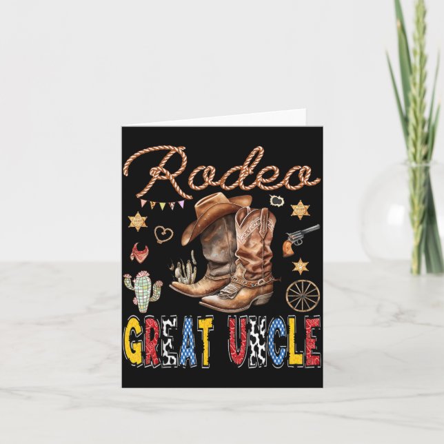 Rodeo Farbror Western Cowboy Födelsedag Matchande Kort (Framsida)