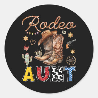 Rodeo Faster Western Cowboy Födelsedags Pojke Fest Runt Klistermärke