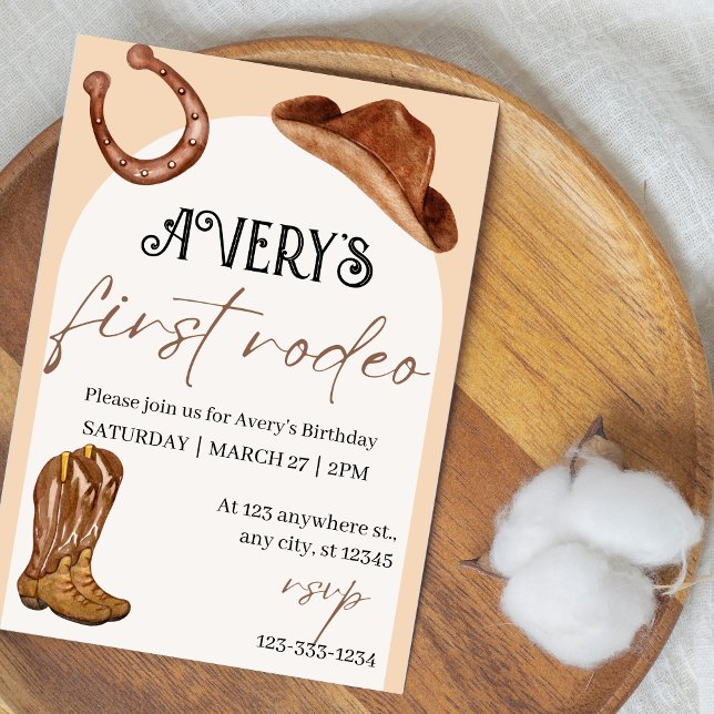 Rodeo Födelsedagsfest inbjudan (Rodeo Birthday Invitation | Cowboy & Cowgirl Party Invite)