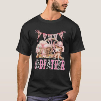 Rodeo GodFader Rosa Coquette CowGirl 1St Birthday T Shirt