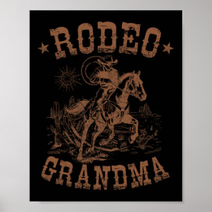 Rodeo Grandma Western Cowboyfamiljen Matching Moth Poster