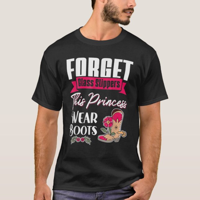 Rodeo har glömt glaset Slipper Princess Bära Boot T Shirt (Framsida)