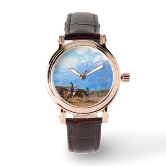 Rodeo Kvinnors Barrel Racing Rustik Western Kvinno Armbandsur
