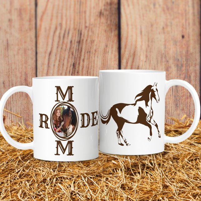 Rodeo Mamma Western Horse Cowgirl Photo Kaffemugg (Skapare uppladdad)