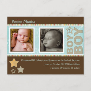 Rodeo Mattias Birth Notice Meddelande Vykort