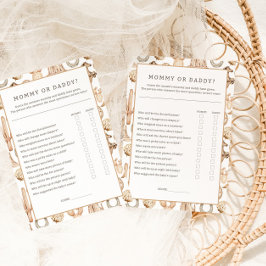 Rodeo Neutralt Baby Shower Mamma eller pappa Game
